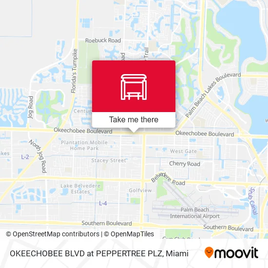 Mapa de OKEECHOBEE BLVD at  PEPPERTREE PLZ