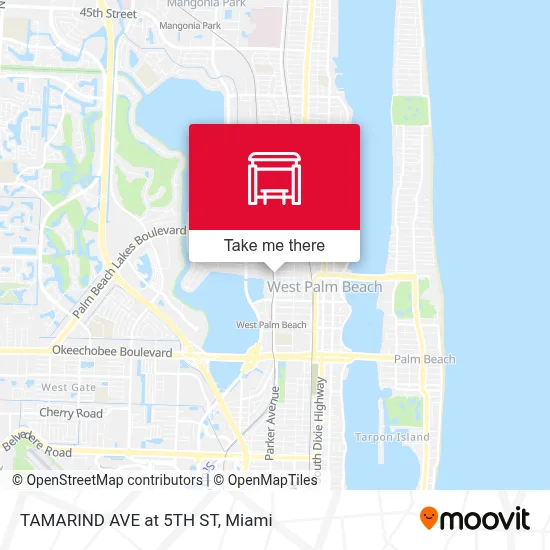 TAMARIND AVE at 5TH ST map