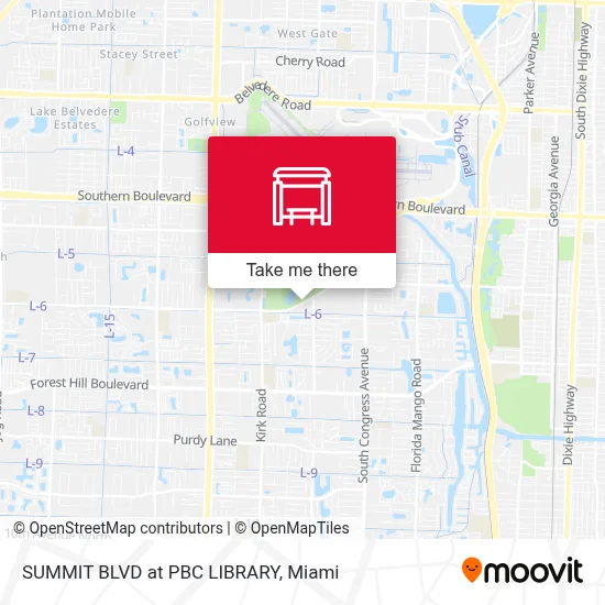 SUMMIT BLVD at PBC LIBRARY map