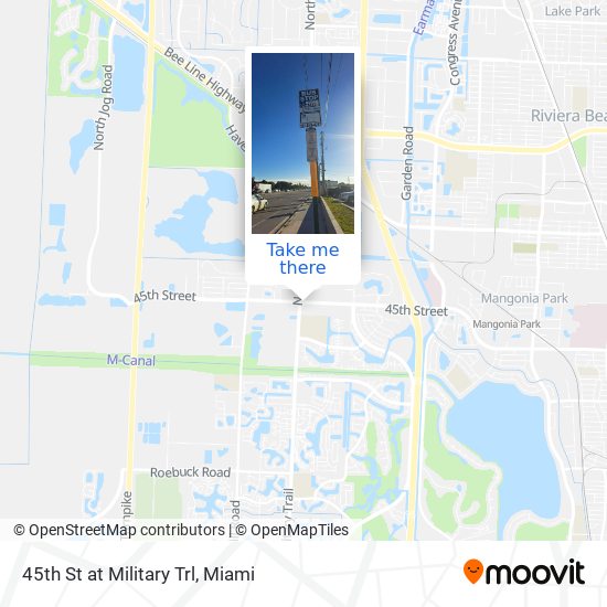 45th St at  Military Trl map