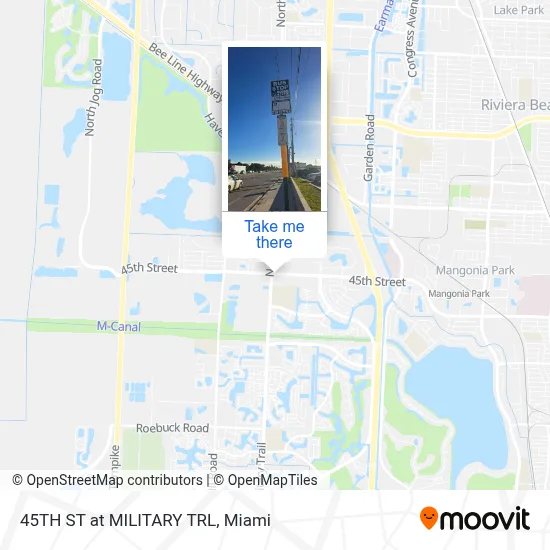 45TH ST at  MILITARY TRL map