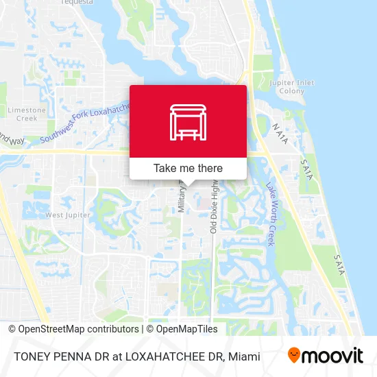 TONEY PENNA DR at LOXAHATCHEE DR map