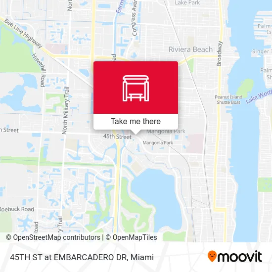 45TH ST at EMBARCADERO DR map