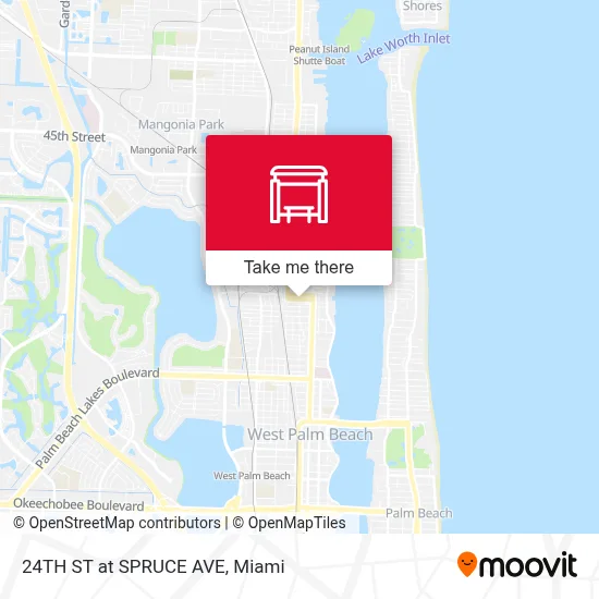 24TH ST at SPRUCE AVE map