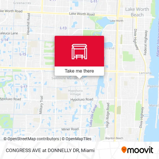 CONGRESS AVE at  DONNELLY DR map