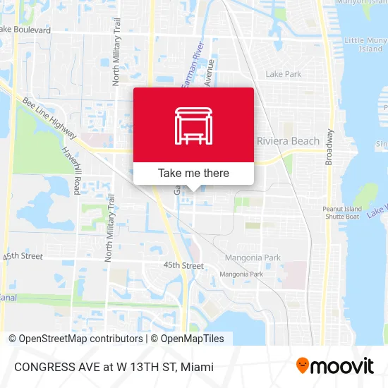 CONGRESS AVE at  W 13TH ST map