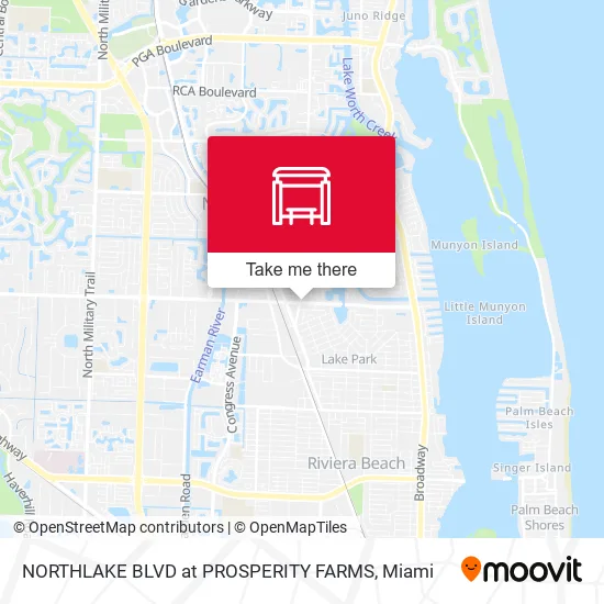 Mapa de NORTHLAKE BLVD at PROSPERITY FARMS