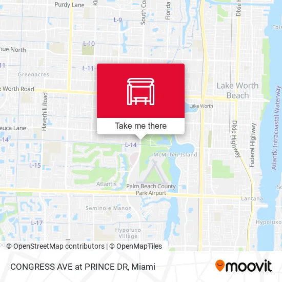CONGRESS AVE at PRINCE DR map