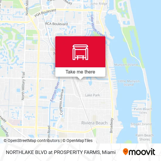 Mapa de NORTHLAKE BLVD at  PROSPERITY FARMS