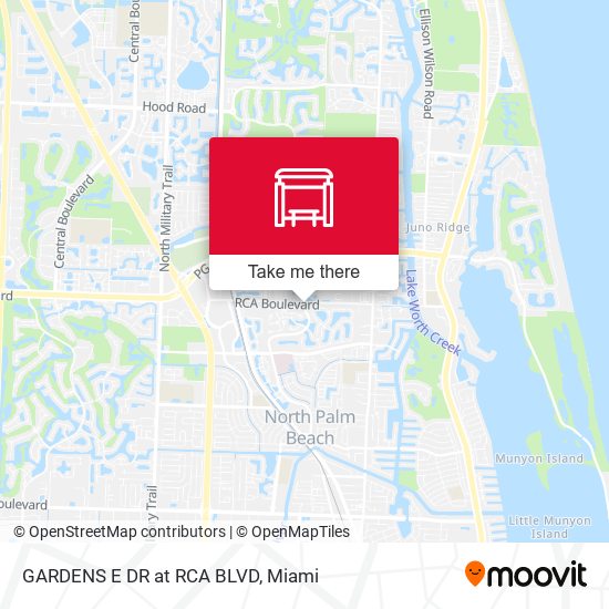 GARDENS E DR at RCA BLVD map