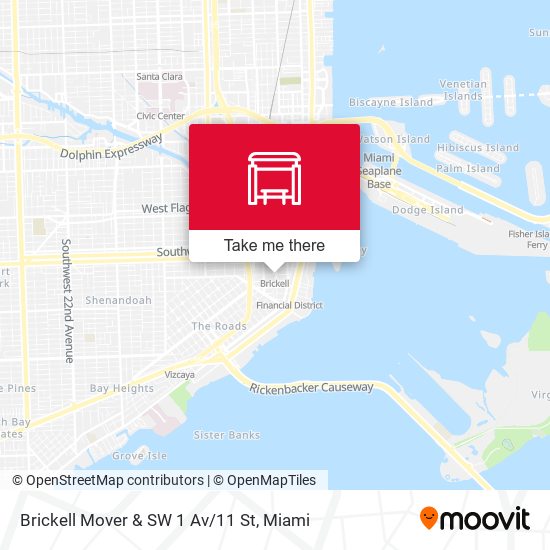 Mapa de Brickell Mover & SW 1 Av/11 St