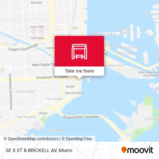 Mapa de SE 8 ST & BRICKELL AV