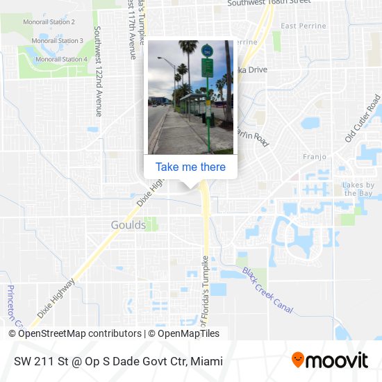 SW 211 ST @ OP S DADE GOVT CTR map