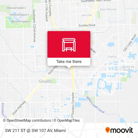 Mapa de SW 211 ST @ SW 107 AV