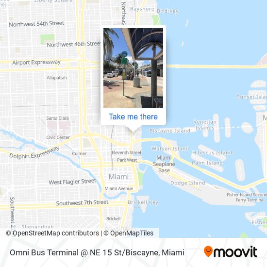 Mapa de Omni Bus Terminal @ NE 15 St / Biscayne