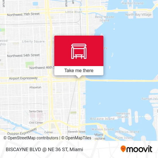 Mapa de BISCAYNE BLVD @ NE 36 ST