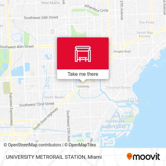 UNIVERSITY METRORAIL STATION map