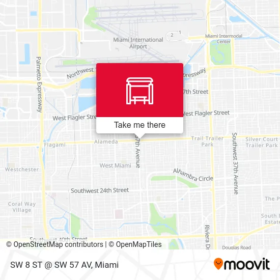 Mapa de SW 8 ST @ SW 57 AV