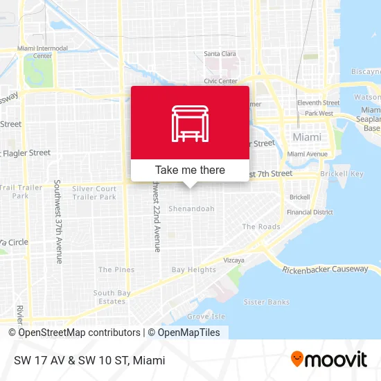 SW 17 AV & SW 10 ST map