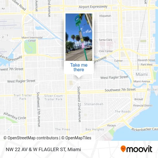 Mapa de NW 22 AV & W FLAGLER ST