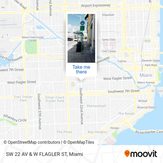 SW 22 AV & W FLAGLER ST map