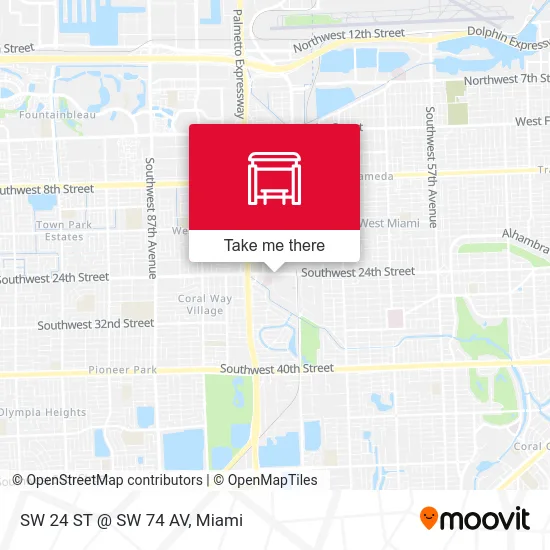 Mapa de SW 24 ST @ SW 74 AV