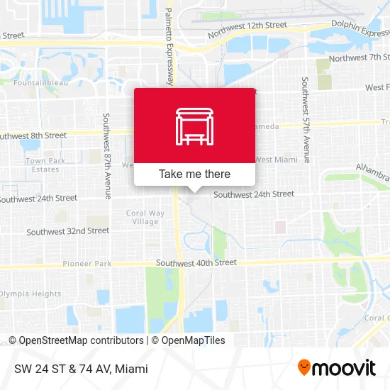 Mapa de SW 24 ST & 74 AV