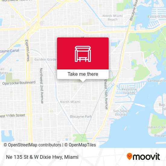 Ne 135 St & W Dixie Hwy map
