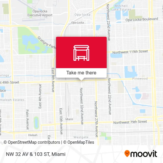 NW 32 AV & 103 ST map