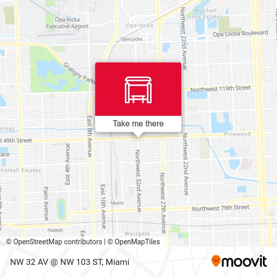 NW 32 AV @ NW 103 ST map