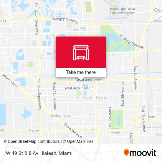W 49 St & 8 Av Hialeah map