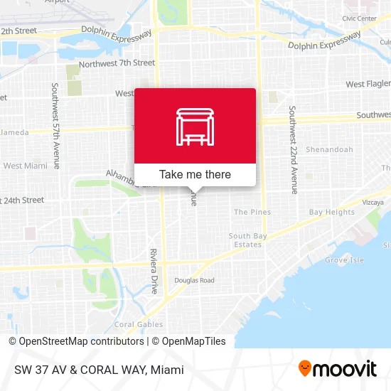SW 37 AV & CORAL WAY map