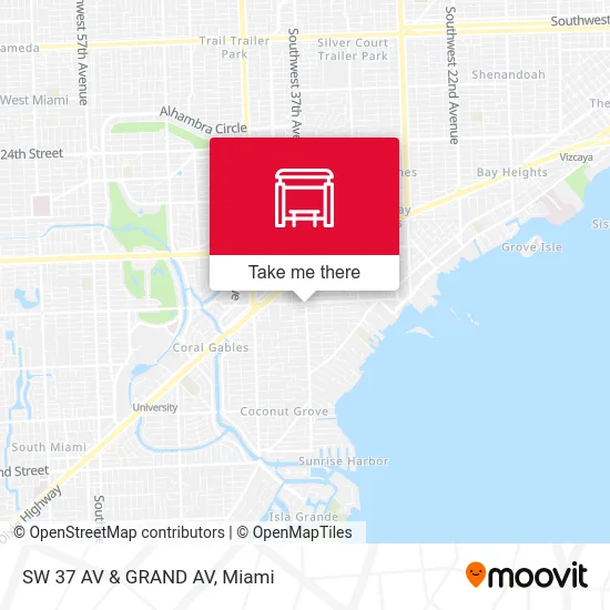SW 37 AV & GRAND AV map