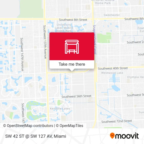 SW 42 ST @ SW 127 AV map