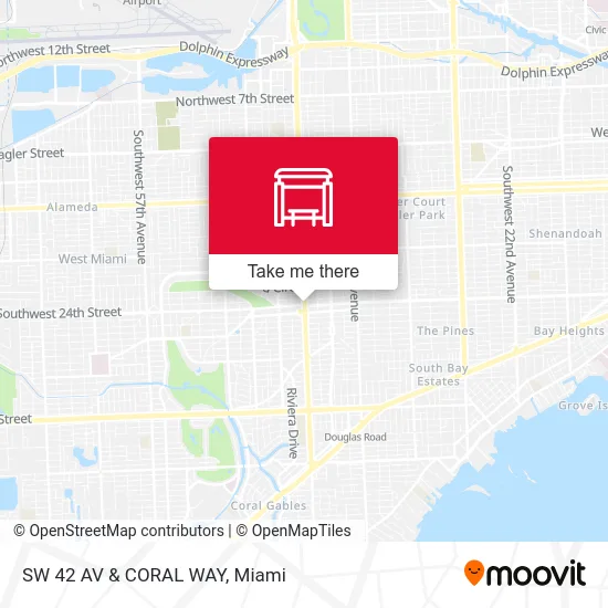 Mapa de SW 42 AV & CORAL WAY
