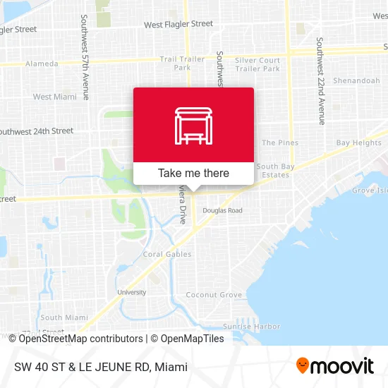 SW 40 ST & LE JEUNE RD map