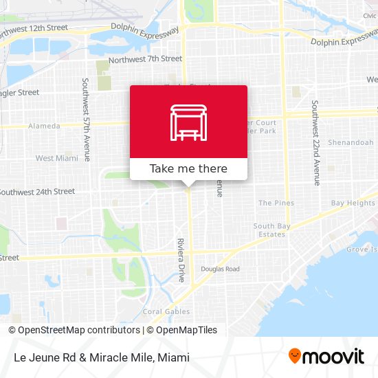 Le Jeune Rd & Miracle Mile map