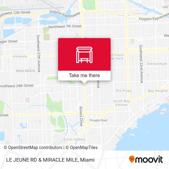 Le Jeune Rd & Miracle Mile map