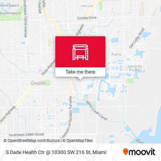 S Dade Health Ctr @ 10300 SW 216 St map