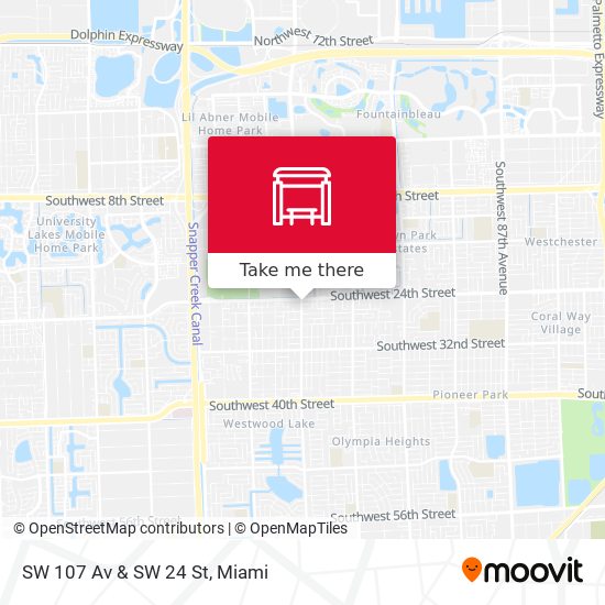 SW 107 Av & SW 24 St map