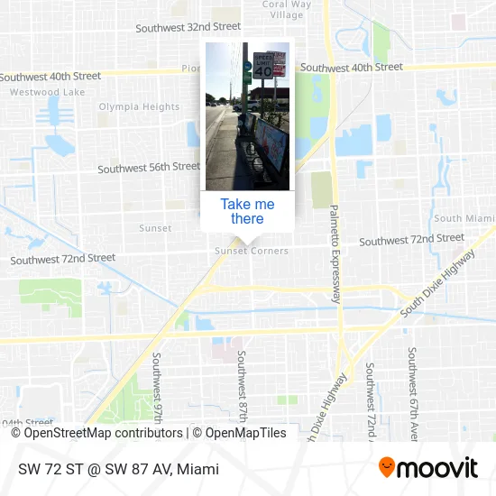 SW 72 ST @ SW 87 AV map