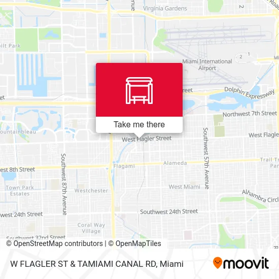 W FLAGLER ST & TAMIAMI CANAL RD map