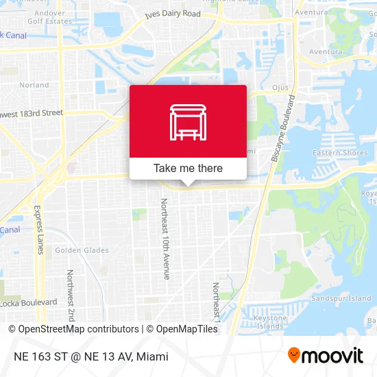 NE 163 ST @ NE 13 AV map