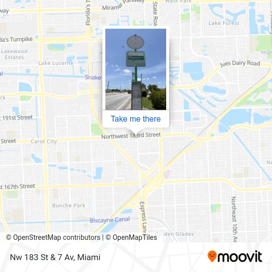 Nw 183 St & 7 Av map