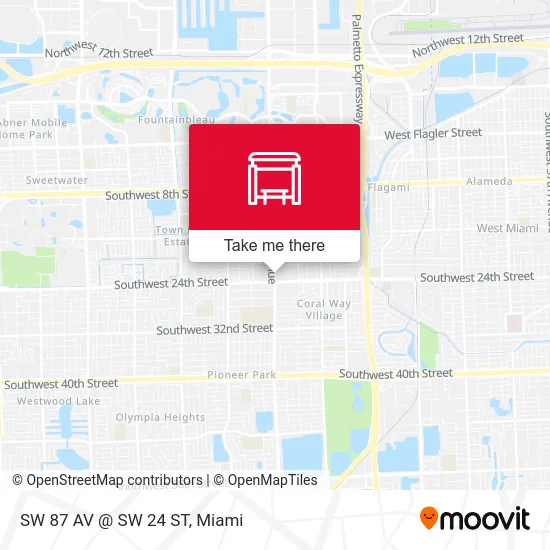 Mapa de SW 87 AV @ SW 24 ST