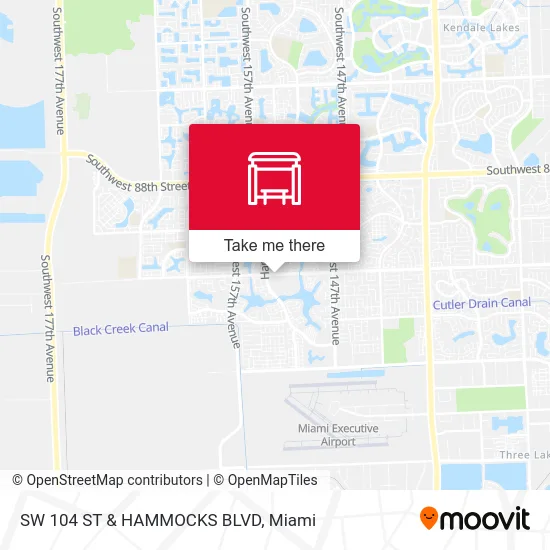 SW 104 ST & HAMMOCKS BLVD map