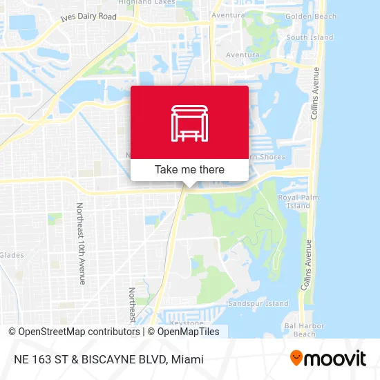 NE 163 ST & BISCAYNE BLVD map