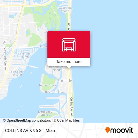 COLLINS AV & 96 ST map