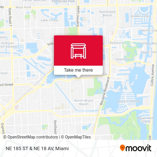 Mapa de NE 185 ST & NE 18 AV
