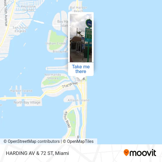 HARDING AV & 72 ST map